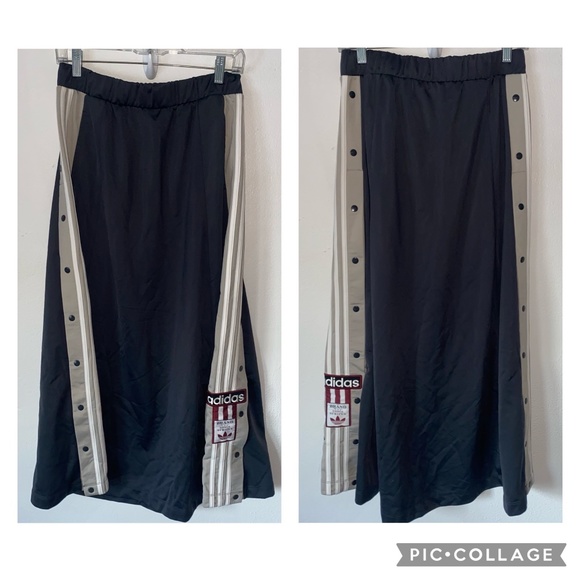 NWOT Adidas Carbon Adibreak 3 Stripe Maxi Skirt Deadstock Small - Picture 1 of 6